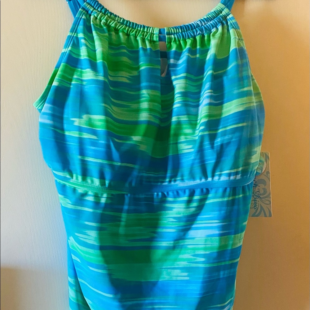 Beach Diva Swim Tank Tankini Top xxl